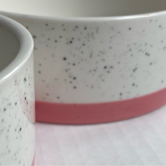 Cat Bowls Signature MEOW Peach White Ceramic Kitty Food Drink EUC 4.5” - Picture 8 of 16